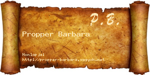 Propper Barbara névjegykártya